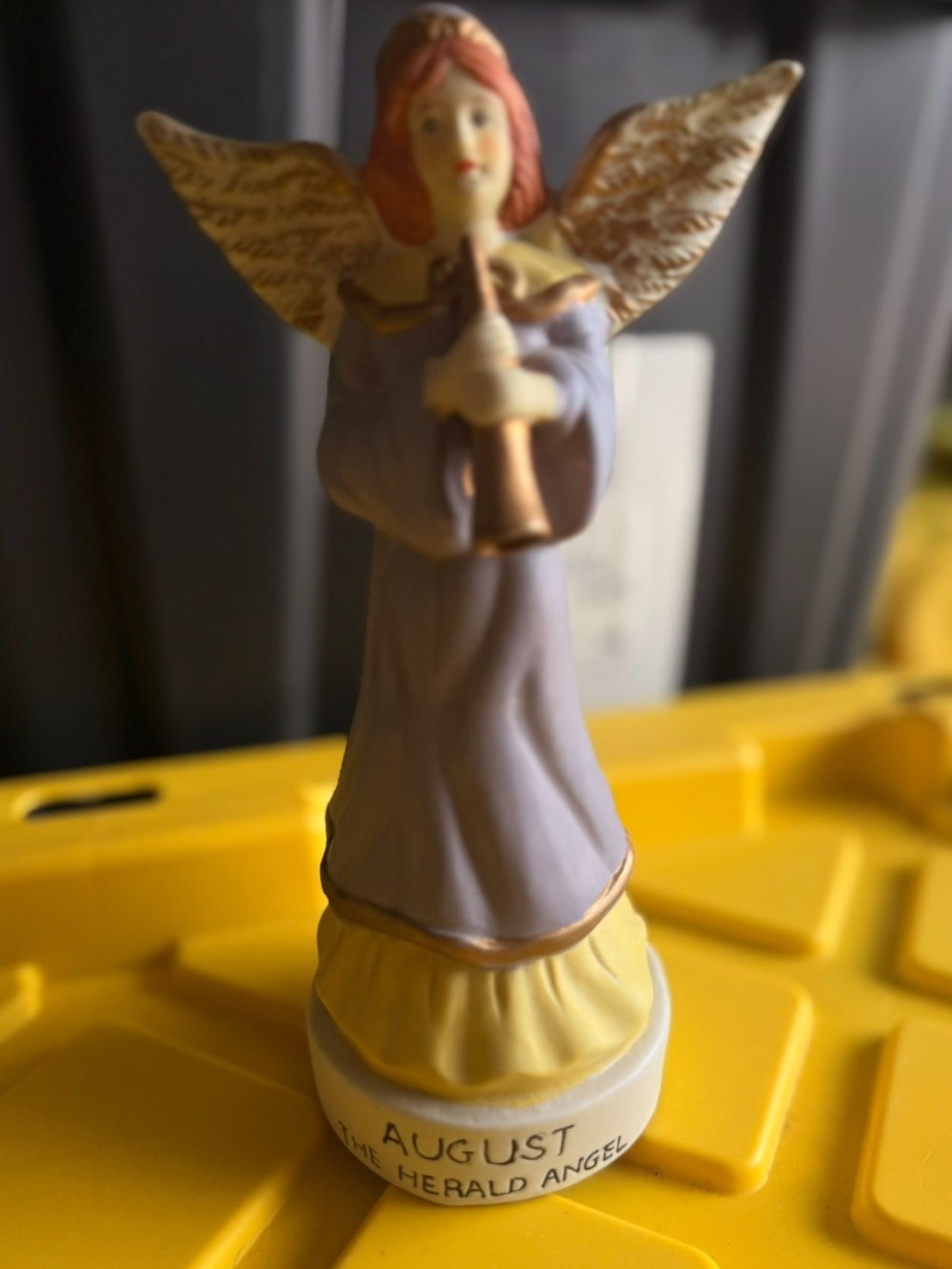 Vintage Porcelain Birthday Angel Month August The Herald Angel